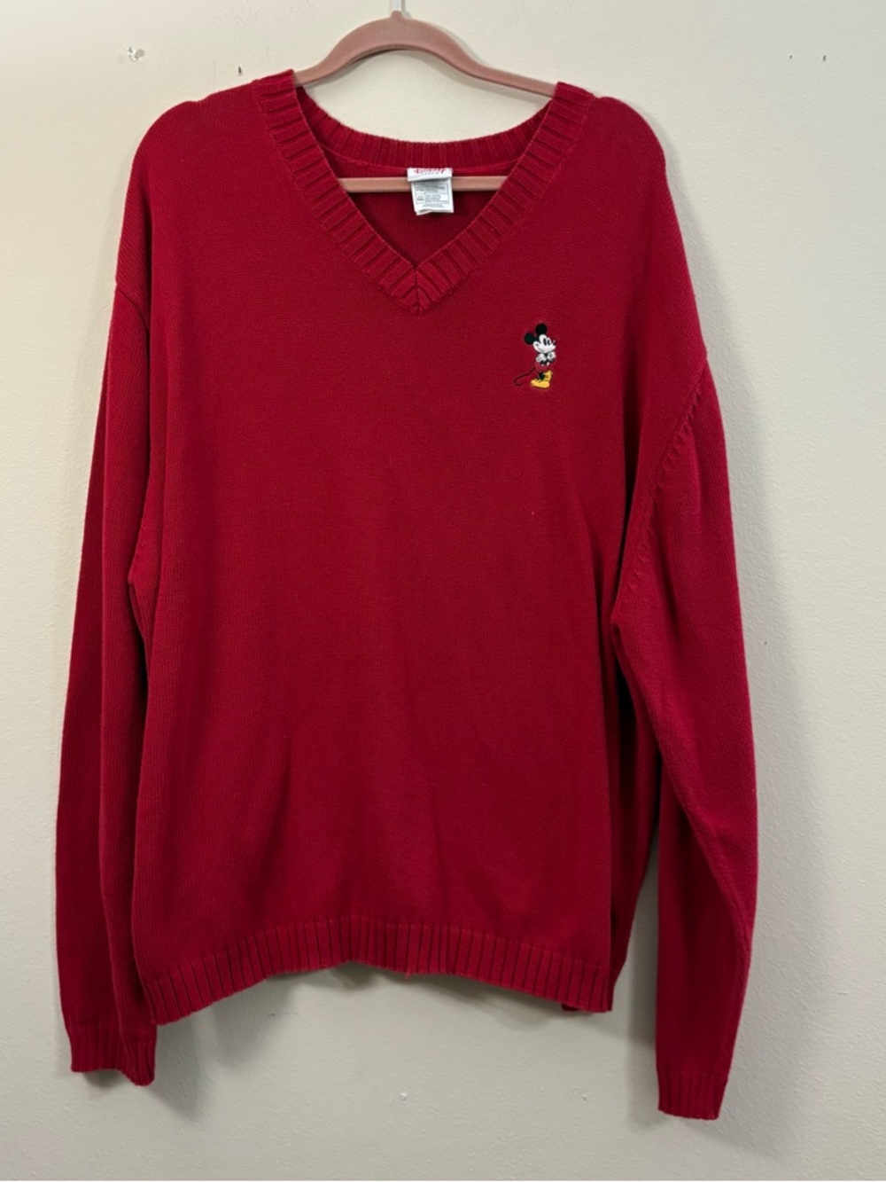 Vintage Disney Mickey Mouse Red Sweater mens XXL